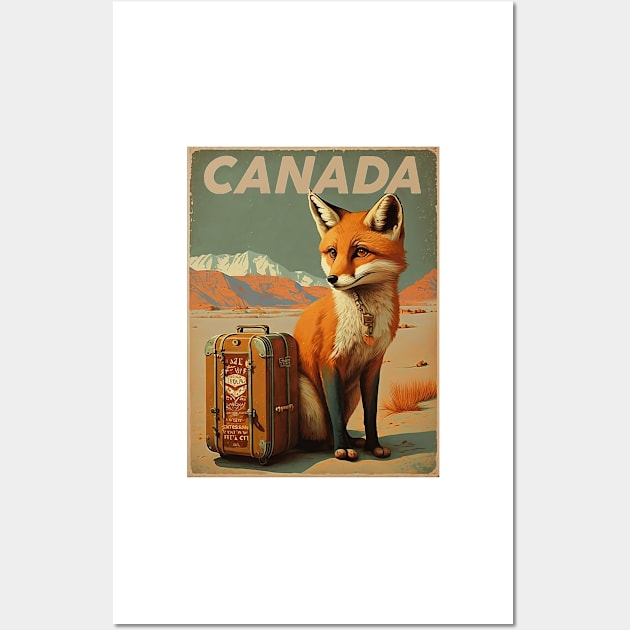 Canada Fox Vintage Travel Art Poster Wall Art by OldTravelArt